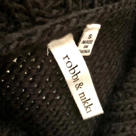 Robbi & Nikki Cropped Black Knit Shawl/Sweater - Picture 7 of 8